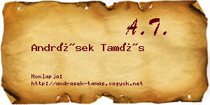 Andrásek Tamás névjegykártya