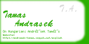tamas andrasek business card